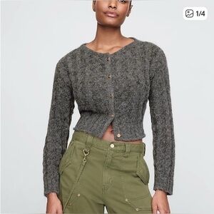 Cult Gaia X Gap Fuzzy Grey Cardigan - Small